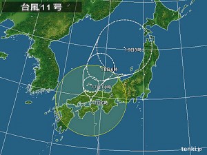 台風11号進路図